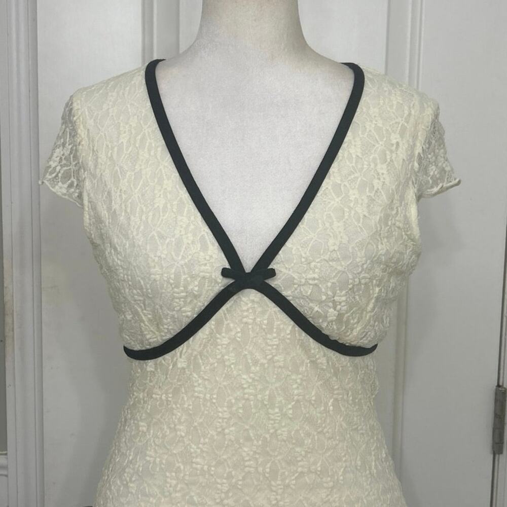 Thirty Thirty Y2K Babydoll Lace Coquette Top Bow Lingerie L Going Out Indie M - Picture 5 of 13
